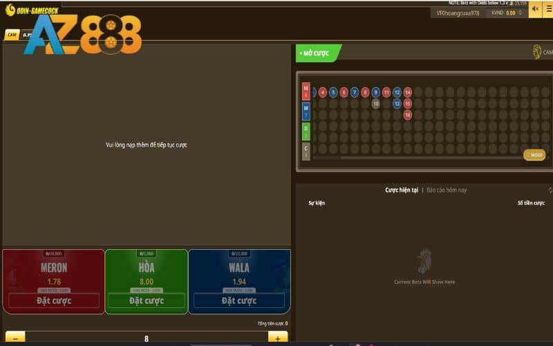 Hướng dẫn các bước đặt cược ở sảnh ODIN GAMECOCK tại AZ888 Hướng dẫn các bước đặt cược ở sảnh ODIN GAMECOCK tại AZ888